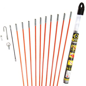 C.K MightyRods T5410 Kábelbehúzó Üvegszál Rudak Készlete – 14 db, 10 m, 5 mm Ø – Elektromos Kábelvezető Szett Villanyszerelőknek