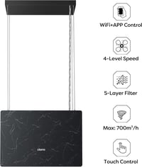 Ciarra Pinnacle okos WiFi-s sziget páraelszívó, 48cm, beton hatású 2