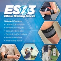 Orthosleeve ES3 könyökrögzítő - Fekete, S méret | 3 zónás kompressziós technológia | Teniszkönyök ellen 3