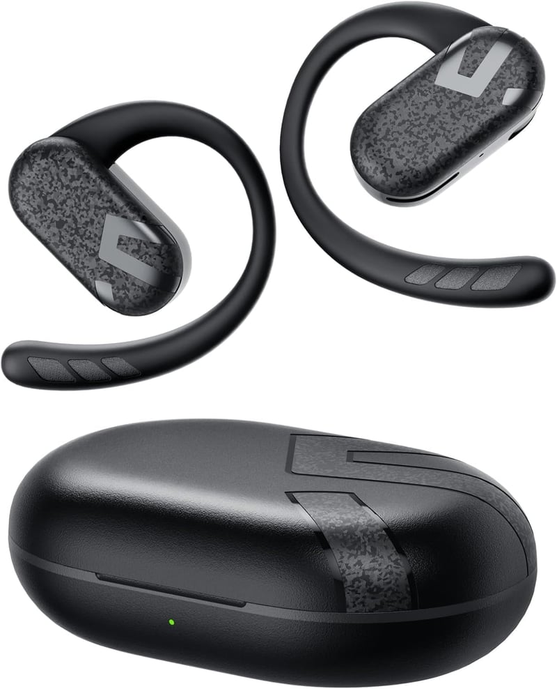 SoundPEATS Breezy Nyitott Fülű Bluetooth Fejhallgató 90° Állítható Füllel, 12mm Dupla Hangszóró, 40 Órás Üzemidő, AI Zajszűrés
