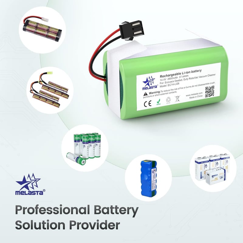 MELASTA 2600mAh Akkumulátor Ecovacs Deebot N79 N79S Tesvor X500 Eufy RoboVac 11 11S 30C 15C 35C Robotporszívó Csere Akku 14.4V