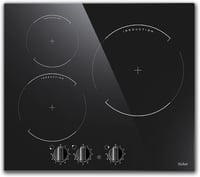 Beépíthető 60 cm-es indukciós főzőlap, 3 zónás, 9 fokozatú, 6000W 1