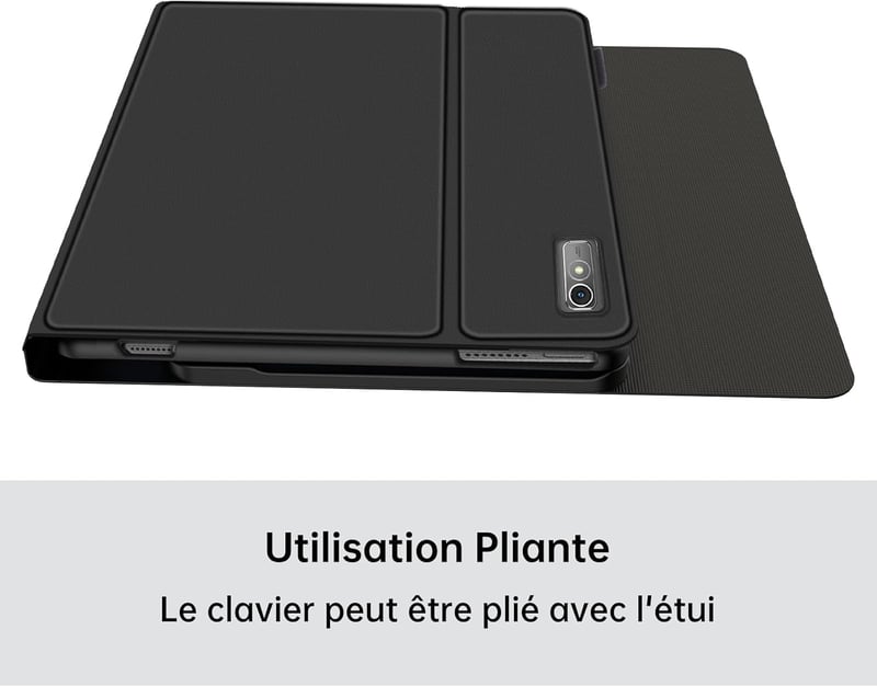 SENGBIRCH Bluetooth Billentyűzetes Tok Lenovo Tab P11 2 Gen 11.5" Tablethez - Levehető AZERTY Francia Billentyűzet, Védőtok, Fekete