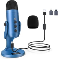 ZealSound K66 Kék USB Kondenzátor Mikrofon PC-hez és Telefonhoz - Streaming, Podcast, Gaming 1