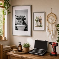 Falivarázs dekorcsomag: 50×70 képkeret + vászonkép + 30×40 botanikus falikép kerettel + álomfogó 1