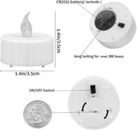 Anziner 12 db LED Teamécses, Élethű Pislákoló Elemes Láng Nélküli Mécses, 200 Órás Üzemidő, Meleg Sárga Fény Esküvőre, Partikra, Dekorációho 6