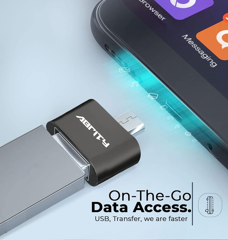 Abrity OTG Micro USB - USB átalakító adapter, fekete
