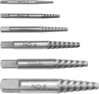 Set de extractoare de șuruburi SRJQXH, 6 piese - Pentru îndepărtarea șuruburilor și piulițelor deteriorate - Oțel carbon, cap pătrat, argintiu - Pentru bricolori și mecanici 1