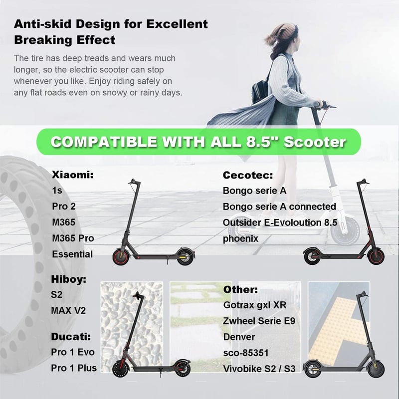 Xiaomi E-roller 8,5" tömör gumi kerék - Kompatibilis M365/Pro 2/Scooter 3 modellekkel