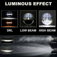 Kerek 17,8 cm-es LED fényszóró nappali fénnyel és távolsági/tompított funkcióval motorkerékpárokhoz 3