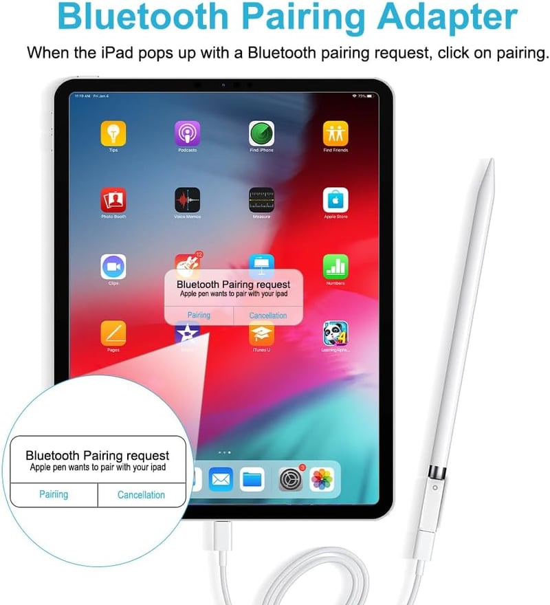 Apple Pencil 1. generációs USB-C töltőadapter iPad Pro és Air készülékekhez