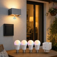Pametan dom paket: 4x E27 RGB žarulja + pametna utičnica + vanjska lampa + prekidač 1