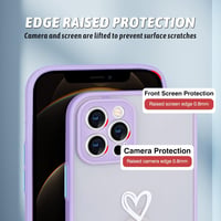 iPhone 12 Pro Max Lila Szilikon Tok Fehér Szívecskékkel, Ütésálló 3
