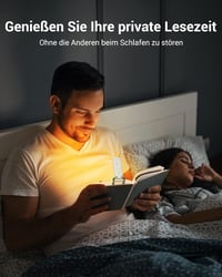 DEWENWILS Olvasólámpa Csipesszel - USB Tölthető, Borostyán Fény, Kék Fény Szűrő, 4 Fokozatú Fényerő, Állítható Szögű Könyvlámpa Gyerekeknek 7