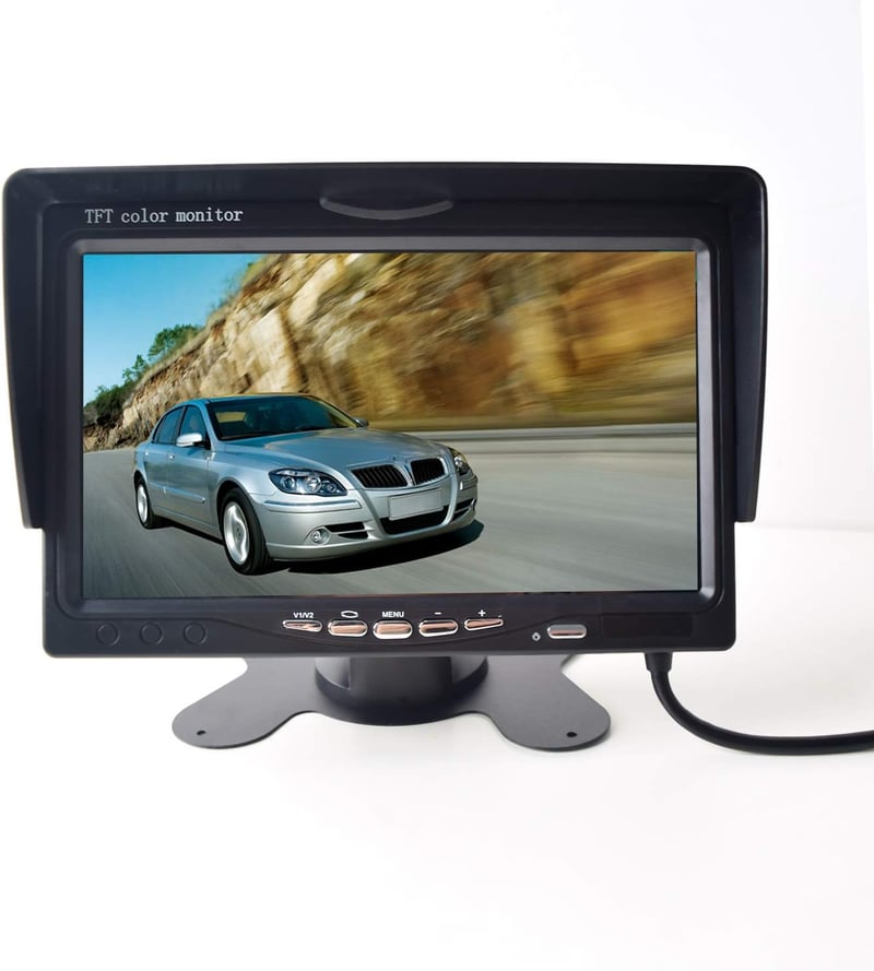 EKYLIN 7 Colos Autó Monitor - 4-Pin Csatlakozó, 800x480 HD Felbontás, Tükröződésmentes, Nagy Fényerő, 12V-24V Teherautó, Busz, Lakókocsi, Ka