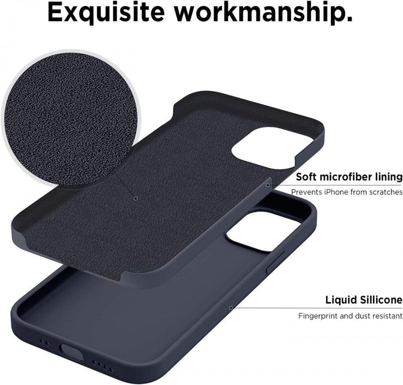 iPhone 12 Mini Szilikon Védőtok Mikroszálas Béléssel - Sötétszürke