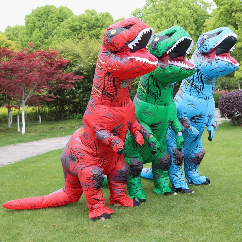 T-Rex Felfújható Dinoszaurusz Jelmez Felnőtteknek - Barna