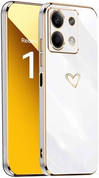 Xiaomi Redmi Note 13 5G fehér szívmintás vékony TPU szilikon tok lányoknak 1