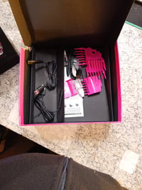 Set profesional de tuns TPOB Slime 2 Candy Pink – Trimmer, aparat de ras cu folie și lamă X Fade, 6800 RPM, carcasă mată, set de tuns pentru bărbați 2