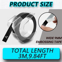 Bandă pentru etichetare prin embosare aurie compatibilă cu DYMO Omega, 5 bucăți - Reambalat 2