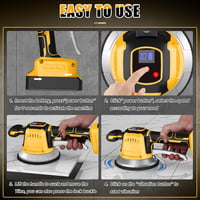 WingFly Elektromos Csempevibrátor Dewalt 18V/20V Akkumulátorhoz - 148mm Tapadókorong, 10 Fokozat, 160kg Teherbírás (Akkumulátor Nélkül) 6