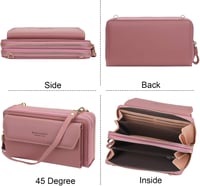 Yixuan női crossbody táska kék PU bőr dupla cipzárral és kártyatartóval 11