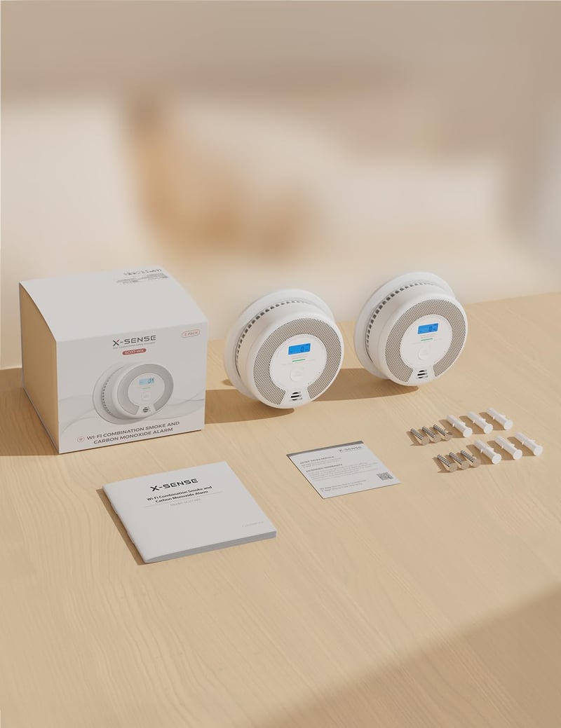 X-Sense WiFi-s füst- és szénmonoxid riasztó, cserélhető elemmel, 2 db