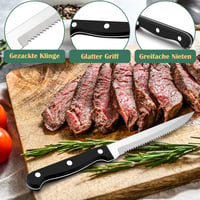 HaWare 72 részes rozsdamentes acél evőeszköz készlet steakkéssel, modern kalapált nyéllel, 12 személyes 3