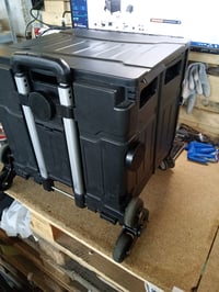 Cărucior de cumpărături pliabil Relaxdays cu funcție de urcare pe scări, coș cu capac și roți, mâner telescopic, sarcină max. 50 kg, negru, utilizat 4
