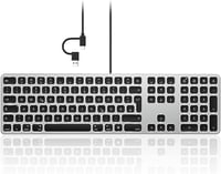seenda Vezetékes Háttérvilágítású Mac Billentyűzet, USB és Type C Csatlakozással, Német QWERTZ Kiosztással, Apple iMac, MacBook Pro/Air Komp 1