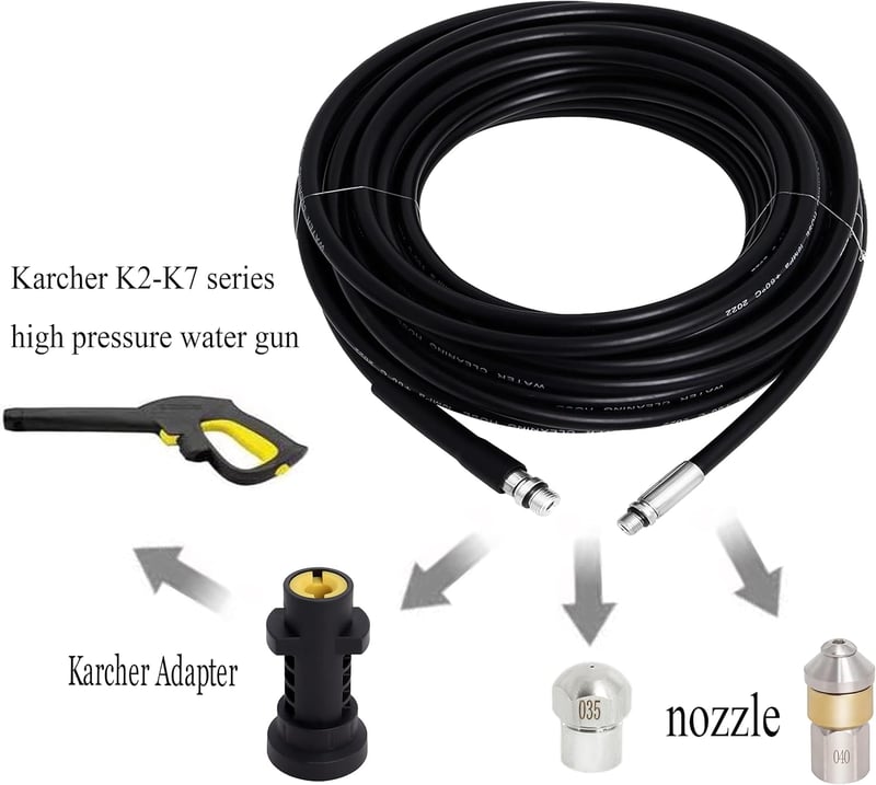 Kärcher K2-K7 kompatibilis 15m csőtisztító tömlő, 180 bar, 60°C