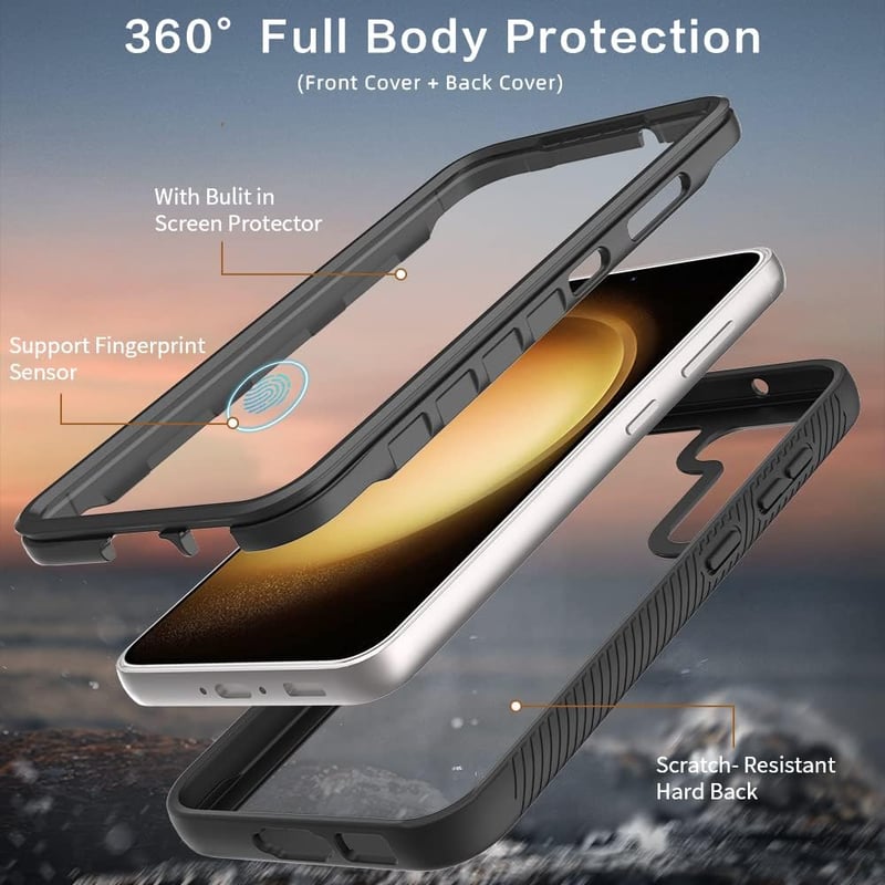 Samsung Galaxy S23 360°-os ütésálló védőtok beépített kijelzővédővel