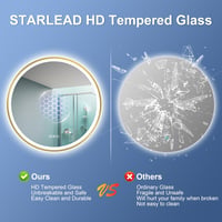STARLEAD 80cm Arany Fürdőszobai Tükör LED Világítással Bluetooth Hangszóróval 7