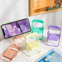 Mini Szék Mobiltelefon Tartó 8db - Összecsukható, Univerzális, Színes (Rózsaszín, Sárga, Lila, Zöld) 2