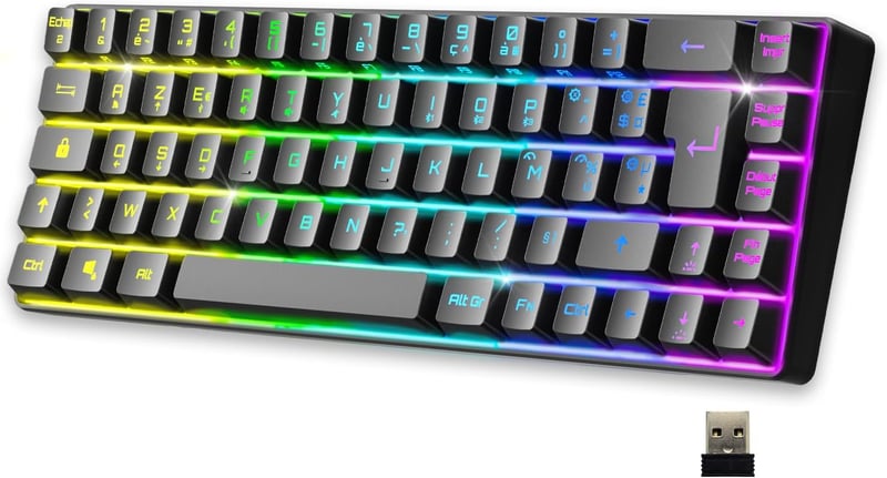 EMPIRE GAMING K508 Kompakt Vezeték Nélküli Gamer Billentyűzet - 2.4G/Type-C - PS4/PS5/PC/Mac - RGB Háttérvilágítás - 23 Anti-Ghosting Gomb