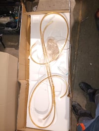Lampă suspendată LED Guang Shuo de 150 cm pentru deasupra mesei, reglabilă cu telecomandă — ușor înclinată pe o parte (stare: vezi a doua fotografie) 4