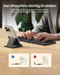 ProtoArc XK04 Összecsukható Kompakt QWERTZ Bluetooth Billentyűzet PU Bőrtokkal - Hordozható Mini Utazó Klaviatúra iPad iPhone Mac Android Wi 17