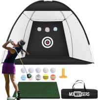 MOWAYSERS Prémium Minigolf Szett - 10 Labdával, Putting Szőnyeggel és Kiegészítőkkel, Beltéri Edzéshez 1