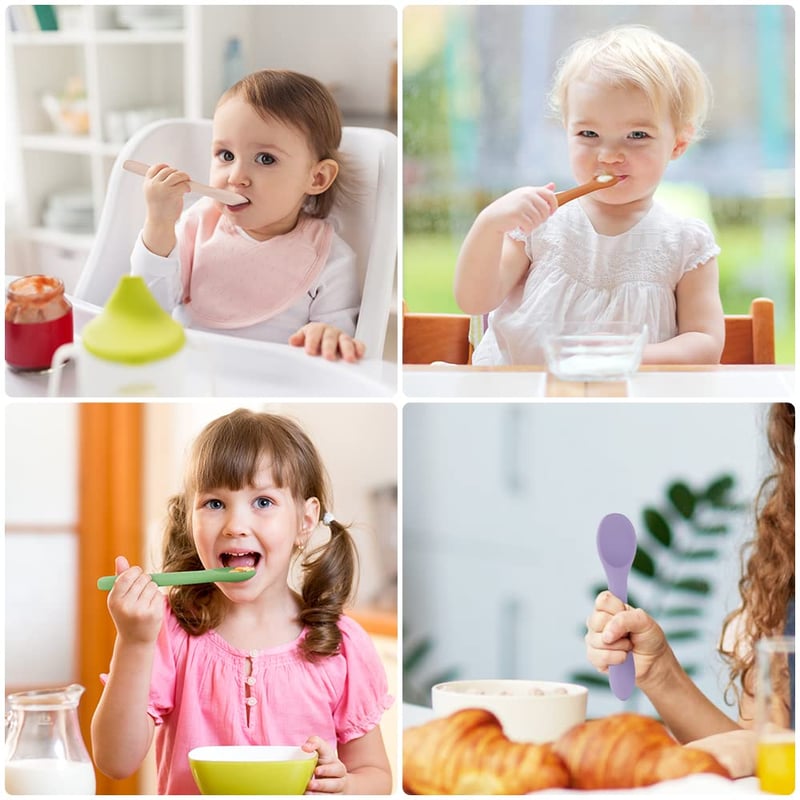 Vicloon 7 darabos extra puha szilikon bébikanál szett, BPA-mentes