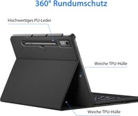 Lenovo Tab P12 2023 Bluetooth QWERTZ billentyűzetes tok, tollartóval - EasyAcc 7