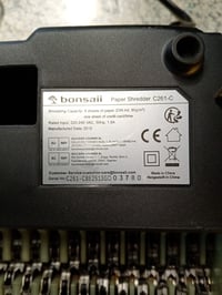 Bonsaii C261-C iratmegsemmisítő 8 lapos P-4 keresztvágás 5x14 mm 16 — hibás, alkatrésznek: nem kapcsol be (állapot: lásd a 2. képet) 3
