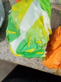 Chennyfun 4 db felfújható úszógyűrű készlet citrom és narancs mintával — hiányos csomag – 1 strandlabda hiányzik (állapot: lásd a 2. képet) 4
