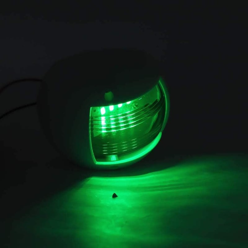 Akozon LED hajólámpa szett - piros-zöld navigációs fény, vízálló, 12-24V, 3W, éjszakai horgászathoz (fehér)