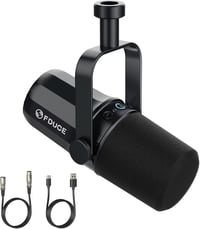 FDUCE SL40 Profi Streaming Mikrofon USB/XLR Csatlakozással, Beépített Fejhallgató Kimenettel - Black, SL40 USB, XLR 1
