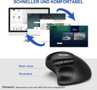 TECKNET Ergonomikus Vezeték Nélküli Egér 2400DPI Vertikális Kialakítással, Újratölthető, 6 Gombos, Fekete - Laptop, PC, MacBook Kompatibilis 11