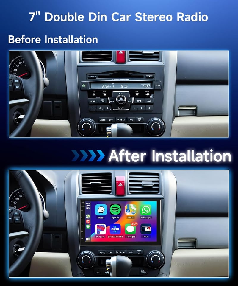 Rimoody 7" 2 DIN Autórádió Android 13 - 4G+64GB Vezeték Nélküli Carplay, GPS Navigáció, WiFi, Érintőképernyő, Bluetooth, Tükrözés, FM/RDS, 3