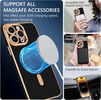 Apple iPhone 14 Pro Max MagSafe Mágneses Tok Fekete-Rosegold 2