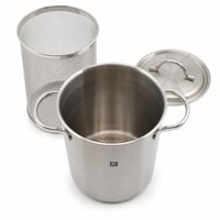 Oală pentru sparanghel ZWILLING Twin Specials, utilizată, cu capac și sită, 4,5 L, 16x27 cm, oțel inoxidabil, inducție, argintiu 1