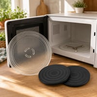 Set farfurie cuptor microunde: 1x farfurie rotativă + 2x suport rotativ universal 20 cm 1