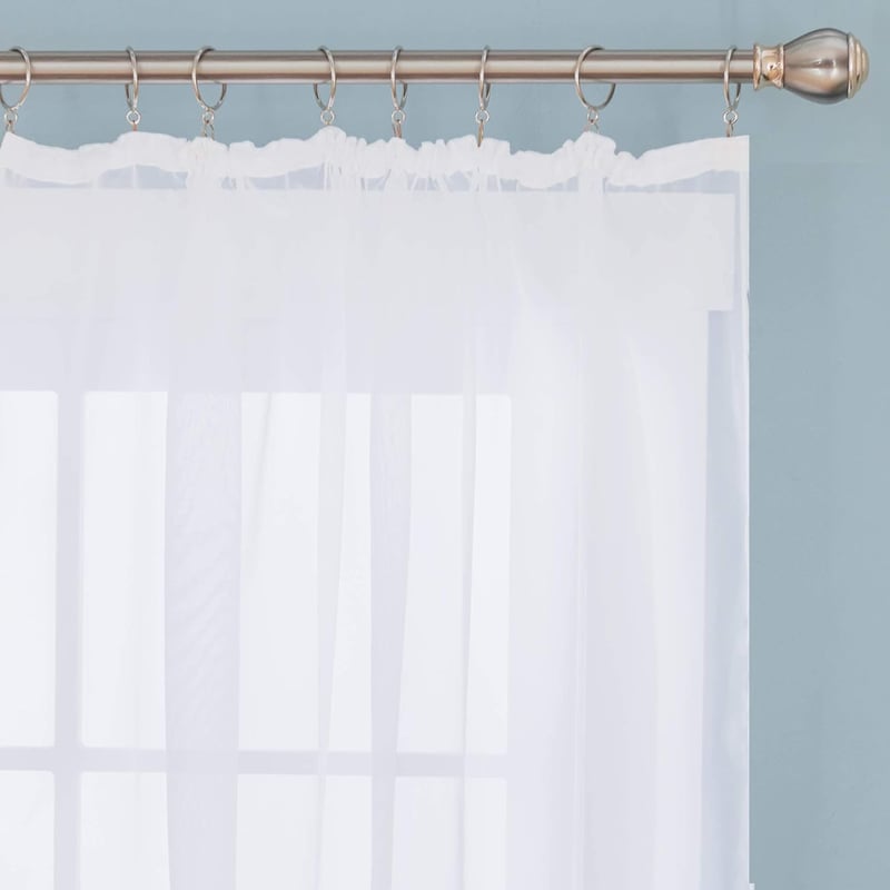 Deconovo fehér fényáteresztő függöny nappalihoz, 260x140 cm, 2 db